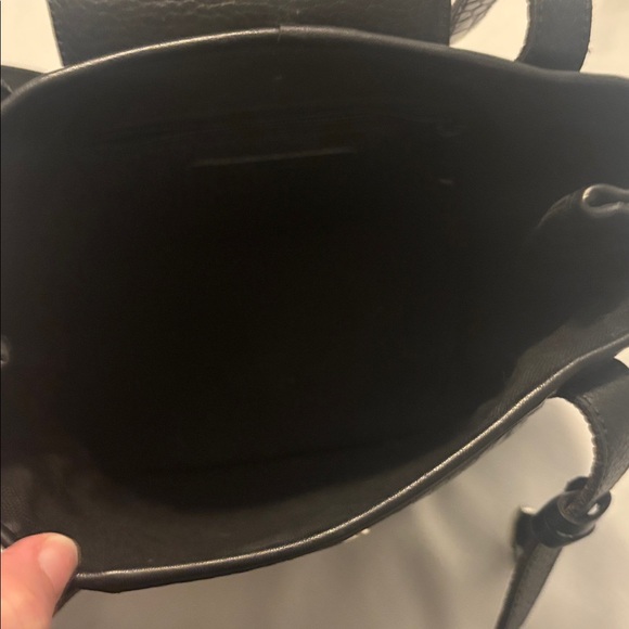 VTG Brighton Black Crocodile Print Brown Pebble Leather Bucket Tote Shoulder Bag - Picture 5 of 12